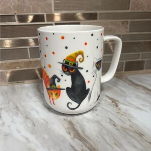 Halloween Cat Mug with Witch Hat